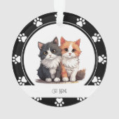 赤い肉球の猫名前オーナメント オーナメント (裏面)