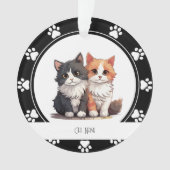 赤い肉球の猫名前オーナメント オーナメント (正面)