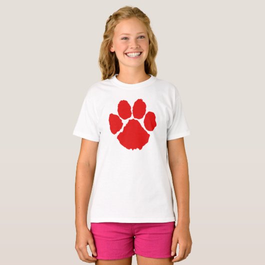 赤い肉球Tシャツ Tシャツ (正面フル)