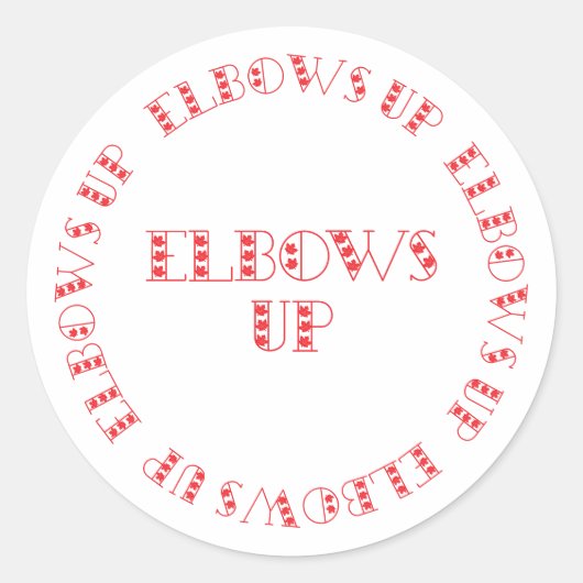 赤い肘を上に ラウンドシール (正面)