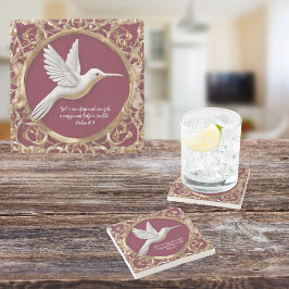 赤い背の高い白いハミングバードカスタマイズ可能 ストーンコースター