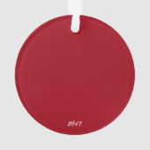 赤い背中を持つ「ライブ笑い愛」オーナメント オーナメント (裏面)