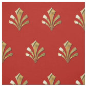 赤い背景が付いている古代ローマの金ゴールドパターン ファブリック (見本)