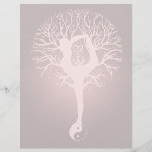 赤い背景でヨガをしている女性。 チラシ (正面)