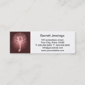 赤い背景とのヨガをしている女性 スキニー名刺 (正面)