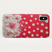 赤い背景とドット柄 Case-Mate iPhoneケース (裏面(横))