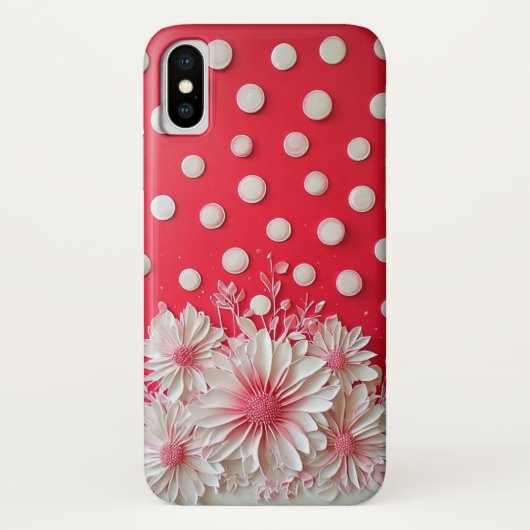 赤い背景とドット柄 Case-Mate iPhoneケース (裏面)