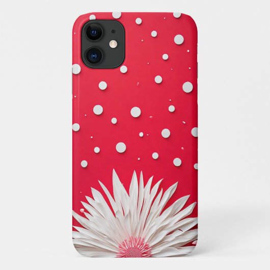 赤い背景とドット柄 Case-Mate iPhoneケース (裏面)