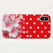 赤い背景とドット柄 Case-Mate iPhoneケース (裏面(横))