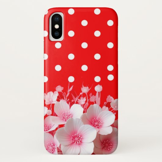 赤い背景とドット柄 Case-Mate iPhoneケース (裏面)