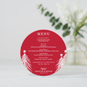 赤い背景にエレガントなクリスマスツリー メニュー (スタンド正面)
