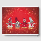 赤い背景にクリスマスの装飾 ゲストブック (裏面)