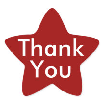 赤い背景にシールを貼ってくれてありがとう