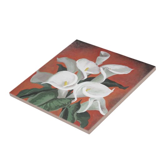 赤い背景にユリを呼ぶ タイル (側面)