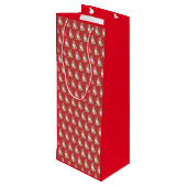 赤い背景に可愛いコギ模様 ワインギフトバッグ (裏面アングル)