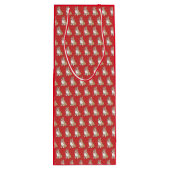 赤い背景に可愛いコギ模様 ワインギフトバッグ (裏面)