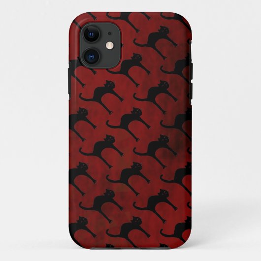 赤い背景に猫の柄 Case-Mate iPhoneケース (裏面)