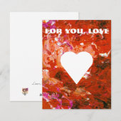 赤い背景に白いハート　バレンタインカード カスタマイズ可能 シーズンカード (正面/裏面)