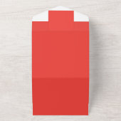 赤い背景に白い枠線 オールインワン招待状 (外側)