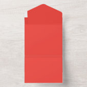 赤い背景に白い枠線 オールインワン招待状 (内側)