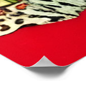 赤い背景に花を咲かせるチーズ ポスター (角)