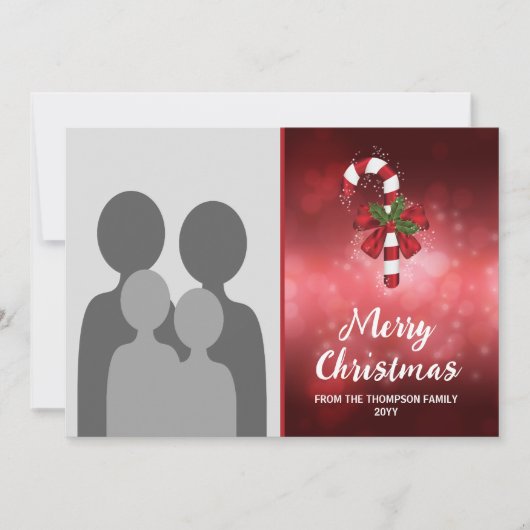 赤い背景に赤いキャンディ《写真》ぼけ味 シーズンカード (正面)