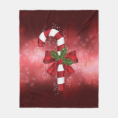 赤い背景に赤いキャンディ《写真》ぼけ味 フリースブランケット (正面)