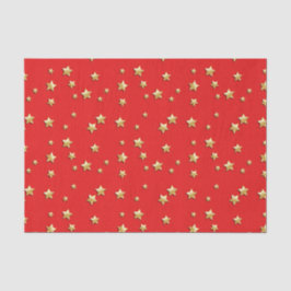赤い背景に輝く金ゴールドの星 薄葉紙
