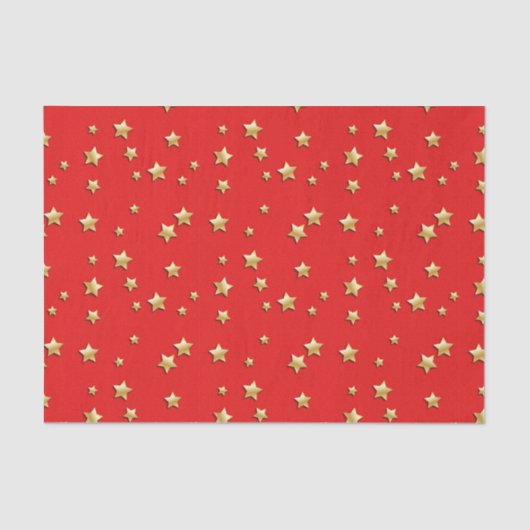 赤い背景に輝く金ゴールドの星 薄葉紙 (正面)
