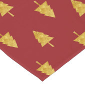 赤い背景に金色のクリスマスツリー ショートテーブルランナー (コーナー)