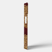 赤い背景に金色の葉レース Case-Mate iPhoneケース (裏面 / 右)