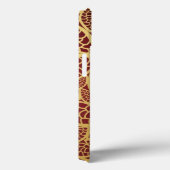 赤い背景に金色の葉レース Case-Mate iPhoneケース (裏面 / 右)