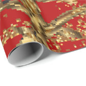 赤い背景に金色の要素。ヴィンテージ像 ラッピングペーパー (ロールコーナー)