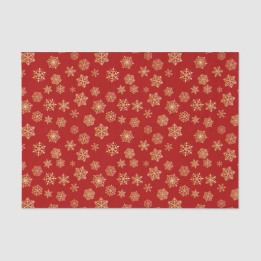 赤い背景に金色の雪が積もっている 薄葉紙 (正面)