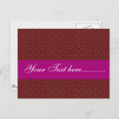 赤い背景に魅力的なピンクの花 ポストカード (正面/裏面)