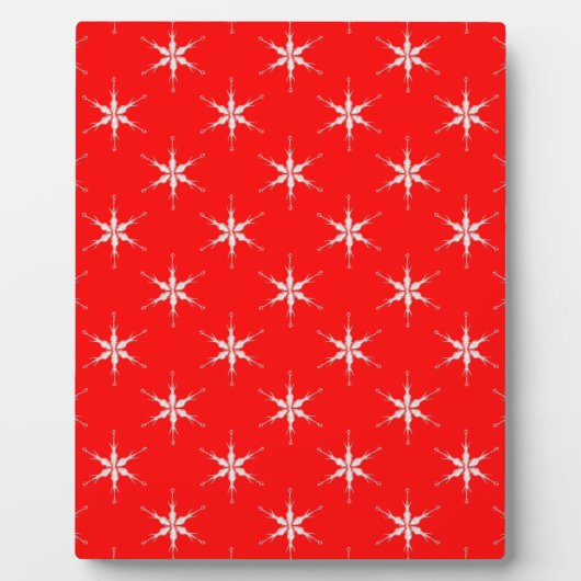 赤い背景のガラスの雪 フォトプラーク (正面)