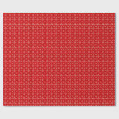 赤い背景のクリスマスに白い雪 ラッピングペーパー (フラット)