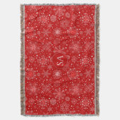 赤い背景のクリスマスに美しい雪 スローブランケット (正面縦)