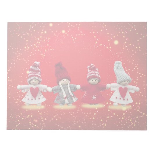 赤い背景のクリスマスの装飾 ノートパッド (正面)