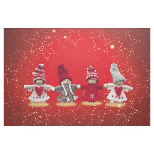 赤い背景のクリスマスの装飾 ファブリック (ヤード)
