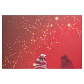 赤い背景のクリスマスの装飾 ファブリック (ファットクウォーター)