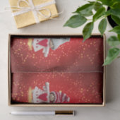 赤い背景のクリスマスの装飾 薄葉紙 (ギフト)