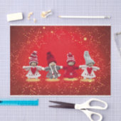 赤い背景のクリスマスの装飾 薄葉紙 (クラフト)