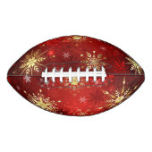赤い背景のクリスマスゴールデンスノーフレーク アメリカンフットボール (正面)