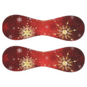 赤い背景のクリスマスゴールデンスノーフレーク ソフトボール (パネル)