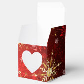 赤い背景のクリスマスゴールデンスノーフレーク フェイバーボックス (オープン)