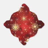 赤い背景のクリスマスゴールデンスノーフレーク フェイバーボックス (折り畳みなし)