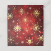赤い背景のクリスマスゴールデンスノーフレーク ロイヤリティカード (外部開封)