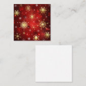 赤い背景のクリスマスゴールデンスノーフレーク 紹介カード (正面/裏面)
