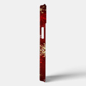 赤い背景のクリスマスゴールデンスノーフレーク Case-Mate iPhoneケース (裏面 / 右)